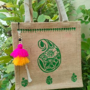 Handmade Jute Bag with Tassel Charm – Eco-Friendly & Ethnic