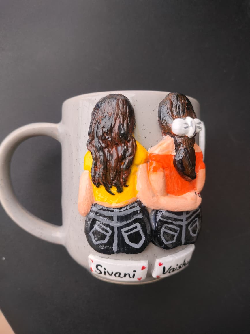 Personalized bestie clay cup